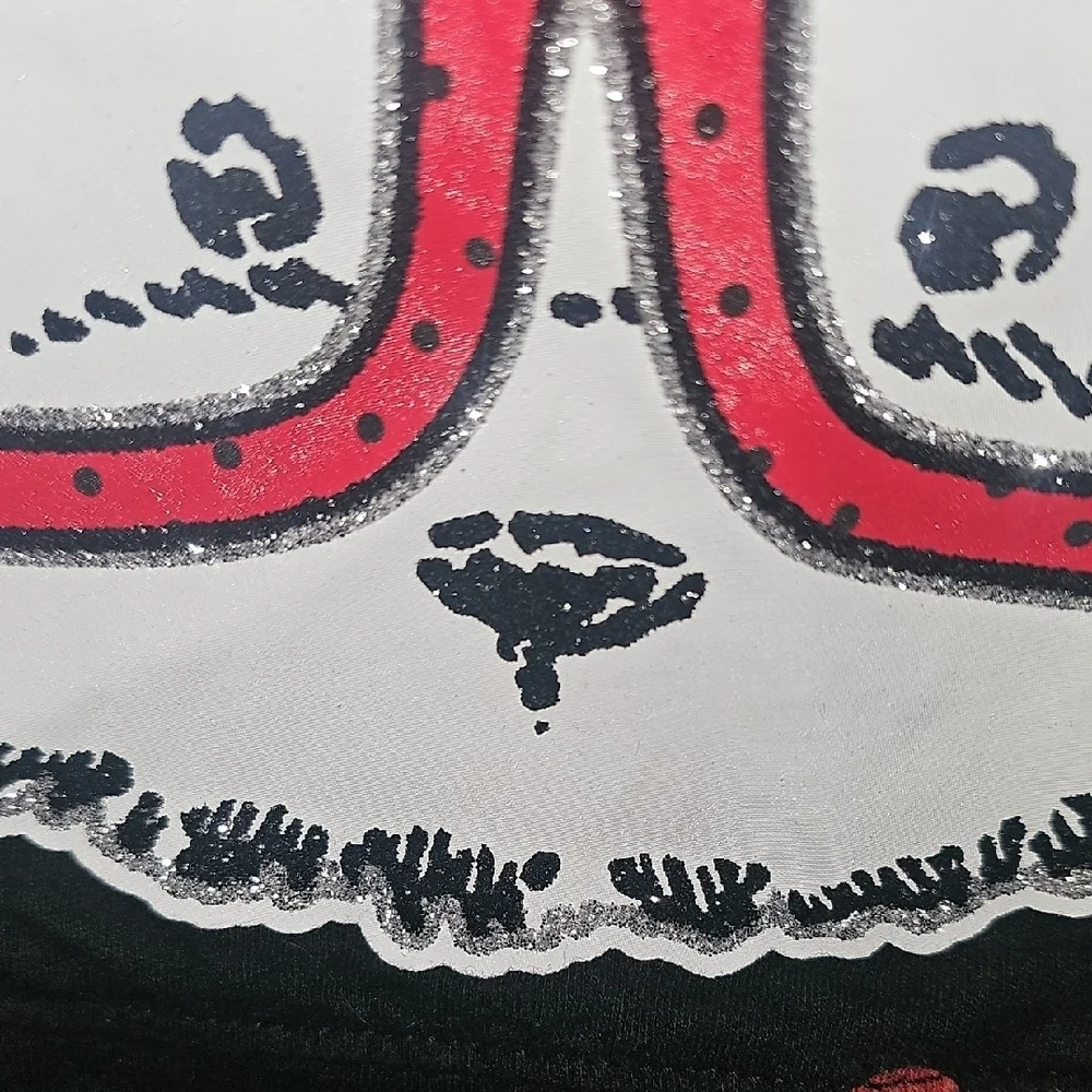Justice Girls Black and Red Polka Dot Bear Long Sleeve Tee Size 8